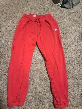 Nike Kids Red Jogger Sweatpants with Drawstring